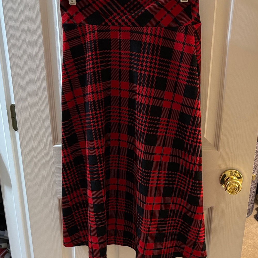 Emery Rose Plaid Red and Black Women's Skirt
